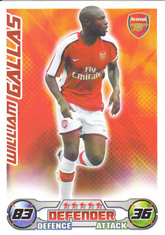 William Gallas Arsenal 2008/09 Topps Match Attax #5